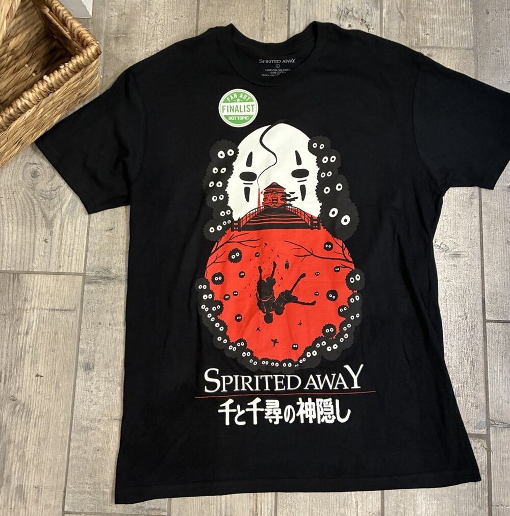 Hot Topic Spirited Away Fan Art Finalist Shirt Black Size L (Fits Like M) NWOT